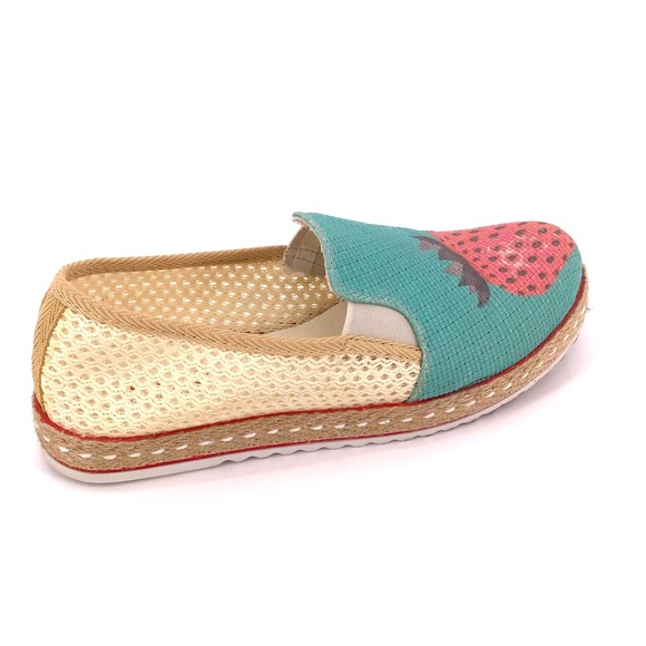 Goby Strawberry Print Espadrille Slip On Shoes Size 39 US 9 - Picture 6 of 10